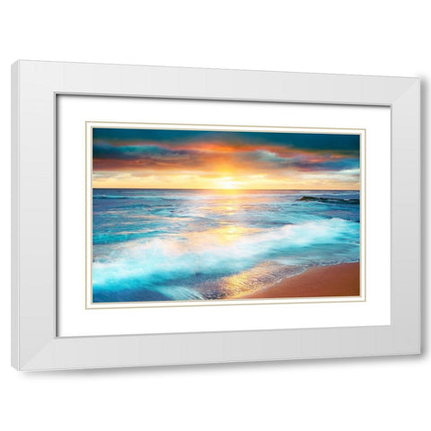 Amber Light White Modern Wood Framed Art Print with Double Matting by Delimont, Danita