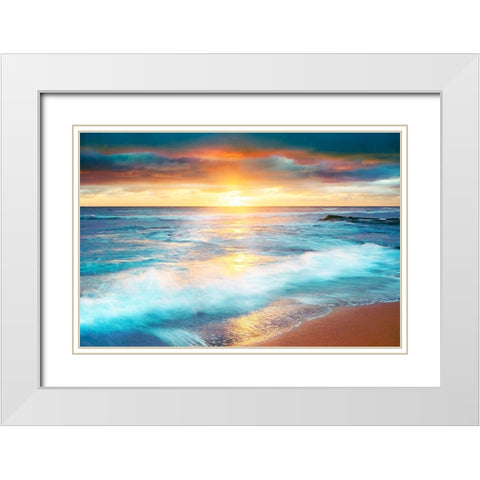 Amber Light White Modern Wood Framed Art Print with Double Matting by Delimont, Danita