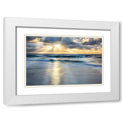 Cloudscape Shore White Modern Wood Framed Art Print with Double Matting by Delimont, Danita