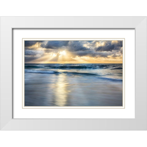 Cloudscape Shore White Modern Wood Framed Art Print with Double Matting by Delimont, Danita