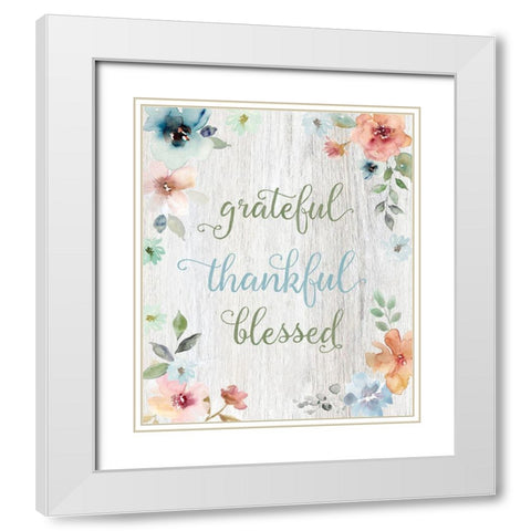 Grateful Spring White Modern Wood Framed Art Print with Double Matting by Robinson, Carol