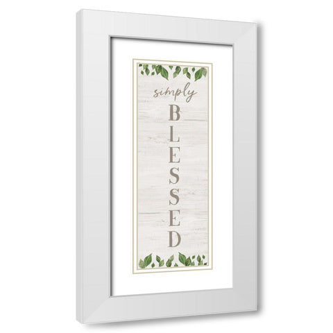 Blessed Greenery White Modern Wood Framed Art Print with Double Matting by Carpentieri, Natalie