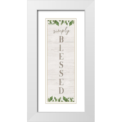 Blessed Greenery White Modern Wood Framed Art Print with Double Matting by Carpentieri, Natalie