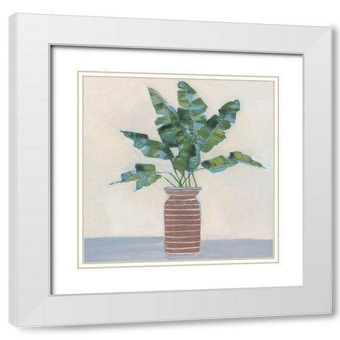 Banana Palm I White Modern Wood Framed Art Print with Double Matting by Swatland, Sally