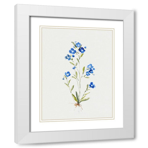 Petite Blue I White Modern Wood Framed Art Print with Double Matting by Swatland, Sally