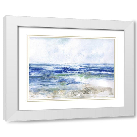 Soft Ocean Waters I White Modern Wood Framed Art Print with Double Matting by Swatland, Sally