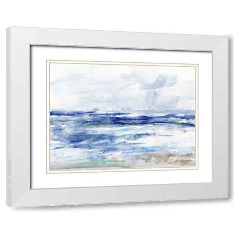 Soft Ocean Waters II White Modern Wood Framed Art Print with Double Matting by Swatland, Sally