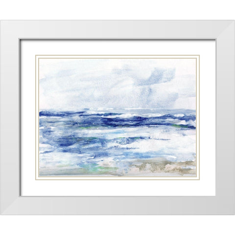 Soft Ocean Waters II White Modern Wood Framed Art Print with Double Matting by Swatland, Sally