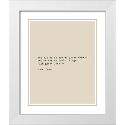 Mother Teresa White Modern Wood Framed Art Print with Double Matting by CAD Designs