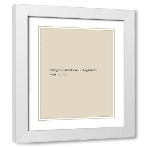 Keep Going White Modern Wood Framed Art Print with Double Matting by CAD Designs