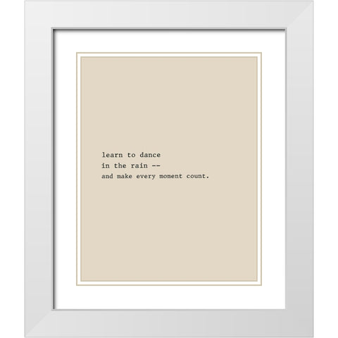 Dance in the Rain White Modern Wood Framed Art Print with Double Matting by CAD Designs
