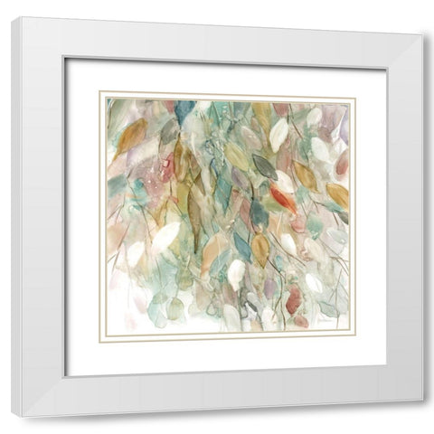 Rainy Cascade White Modern Wood Framed Art Print with Double Matting by Robinson, Carol