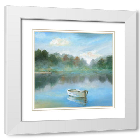 Tranquil Morning White Modern Wood Framed Art Print with Double Matting by Nan