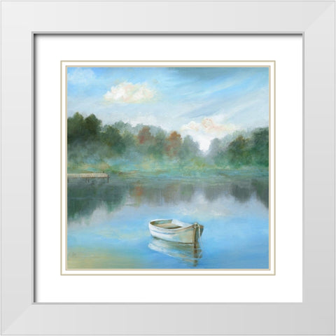 Tranquil Morning White Modern Wood Framed Art Print with Double Matting by Nan