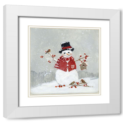 Frosty Friends I White Modern Wood Framed Art Print with Double Matting by Swatland, Sally