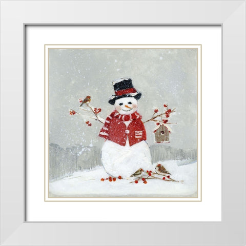 Frosty Friends I White Modern Wood Framed Art Print with Double Matting by Swatland, Sally