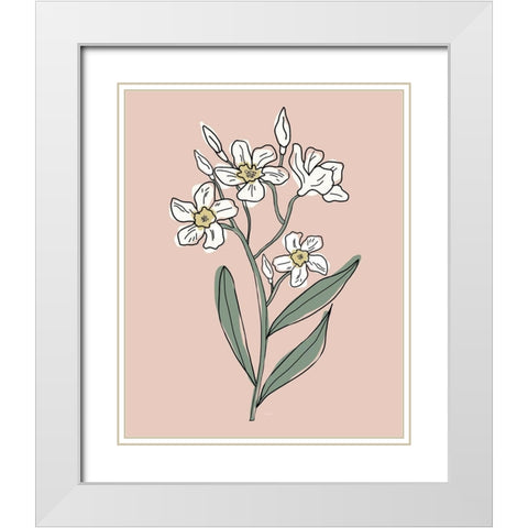 Outline Botanical I White Modern Wood Framed Art Print with Double Matting by Carpentieri, Natalie