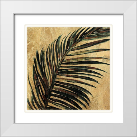 Lush Palm I White Modern Wood Framed Art Print with Double Matting by Jill, Susan