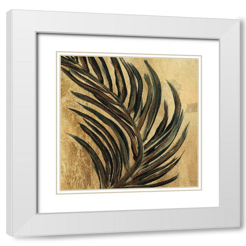 Lush Palm II White Modern Wood Framed Art Print with Double Matting by Jill, Susan
