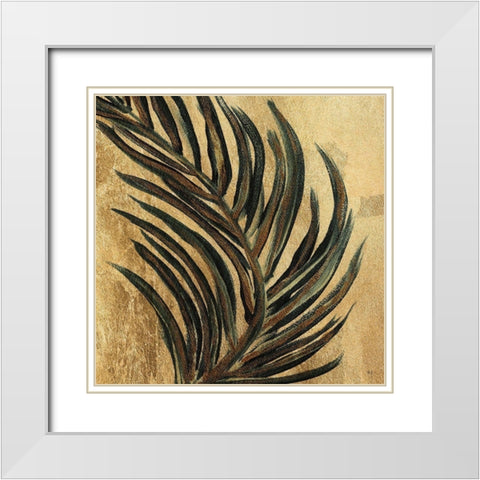 Lush Palm II White Modern Wood Framed Art Print with Double Matting by Jill, Susan