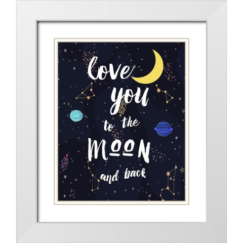 To The Moon White Modern Wood Framed Art Print with Double Matting by Murray, Amanda