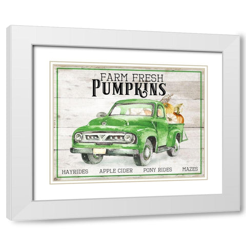 Farm Fresh Pumpkins White Modern Wood Framed Art Print with Double Matting by Santiago, Daniela