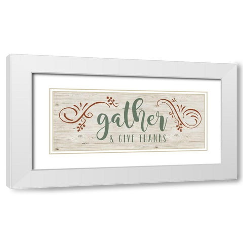 Give Thanks White Modern Wood Framed Art Print with Double Matting by Murray, Amanda