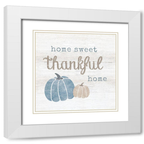 Thankful Home White Modern Wood Framed Art Print with Double Matting by CAD Designs