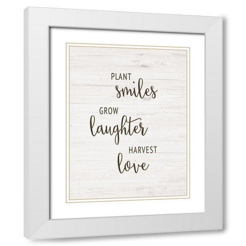 Harvest Love White Modern Wood Framed Art Print with Double Matting by CAD Designs