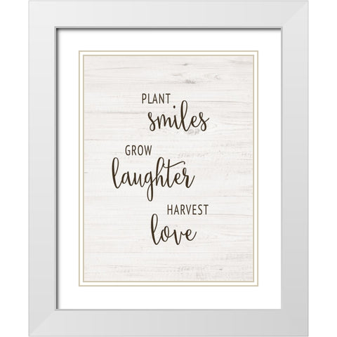 Harvest Love White Modern Wood Framed Art Print with Double Matting by CAD Designs