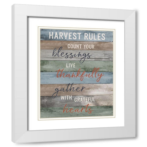 Harvest Rules White Modern Wood Framed Art Print with Double Matting by Carpentieri, Natalie