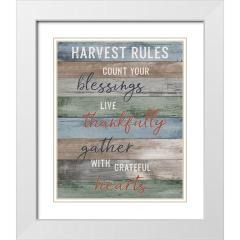 Harvest Rules White Modern Wood Framed Art Print with Double Matting by Carpentieri, Natalie