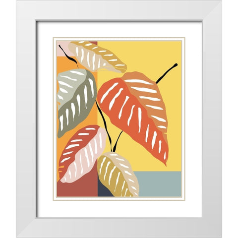 Tropical Plant I White Modern Wood Framed Art Print with Double Matting by Santiago, Daniela