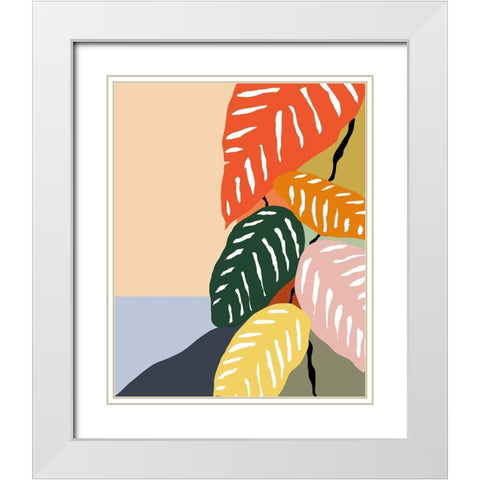 Tropical Plant II White Modern Wood Framed Art Print with Double Matting by Santiago, Daniela