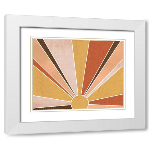 Sedona Sunrise White Modern Wood Framed Art Print with Double Matting by Santiago, Daniela