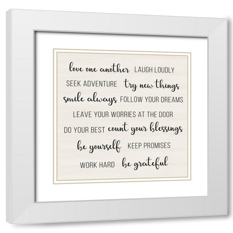 Love One Another White Modern Wood Framed Art Print with Double Matting by CAD Designs