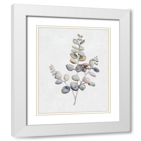 Eucalyptus I White Modern Wood Framed Art Print with Double Matting by Brooks, Donna