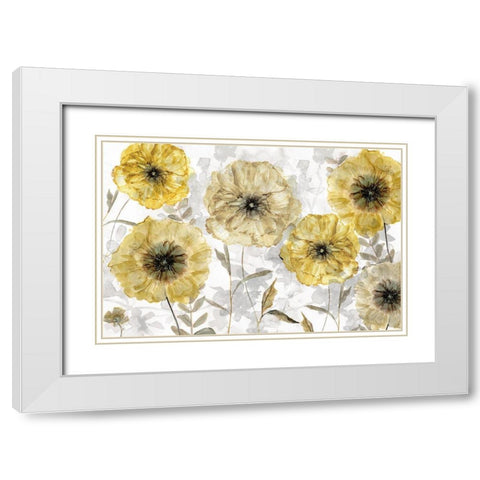 Magnolia Field White Modern Wood Framed Art Print with Double Matting by Robinson, Carol