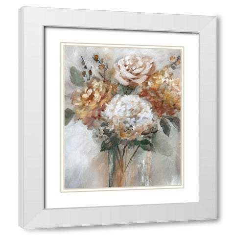 Autumn Gold White Modern Wood Framed Art Print with Double Matting by Nan