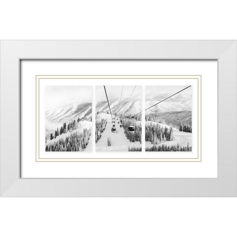 Frost Mountain White Modern Wood Framed Art Print with Double Matting by Delimont, Danita
