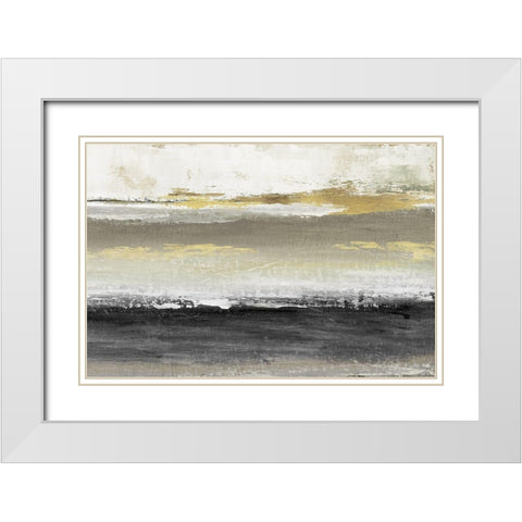 Sandstone Solace White Modern Wood Framed Art Print with Double Matting by Tava Studios