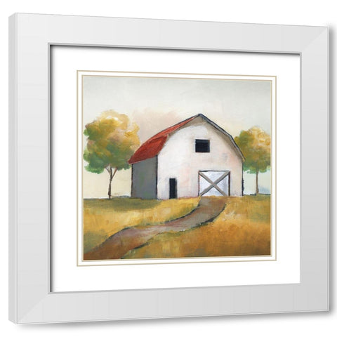 Simplicity Barn White Modern Wood Framed Art Print with Double Matting by Nan