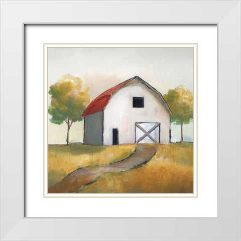 Simplicity Barn White Modern Wood Framed Art Print with Double Matting by Nan