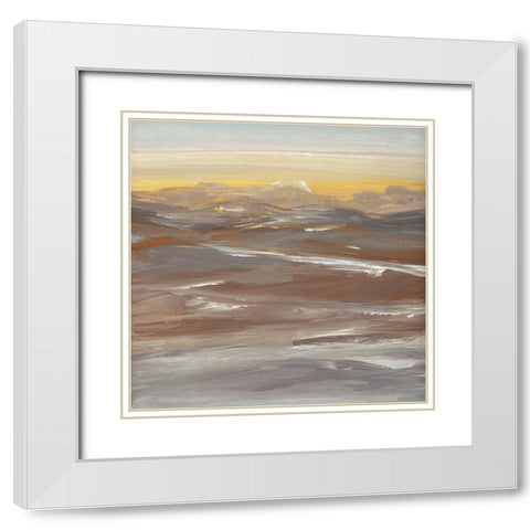 Desert Sundown White Modern Wood Framed Art Print with Double Matting by Jill, Susan