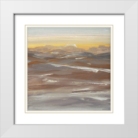Desert Sundown White Modern Wood Framed Art Print with Double Matting by Jill, Susan