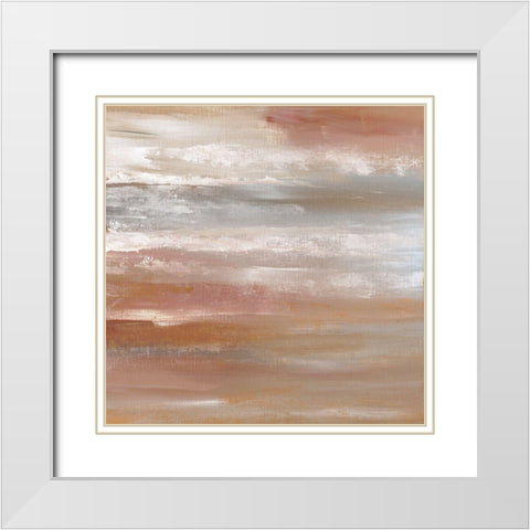 Oasis Stratus White Modern Wood Framed Art Print with Double Matting by Nan