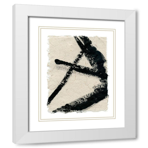 Lines Crossed I White Modern Wood Framed Art Print with Double Matting by Robinson, Carol