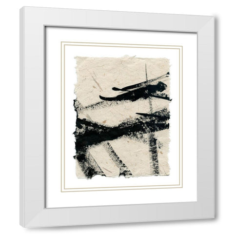 Lines Crossed II White Modern Wood Framed Art Print with Double Matting by Robinson, Carol