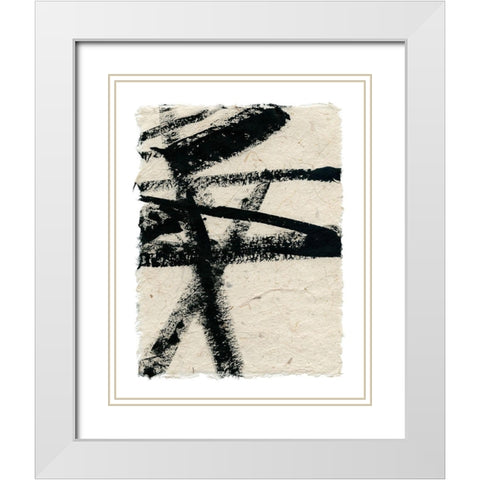 Lines Crossed III White Modern Wood Framed Art Print with Double Matting by Robinson, Carol