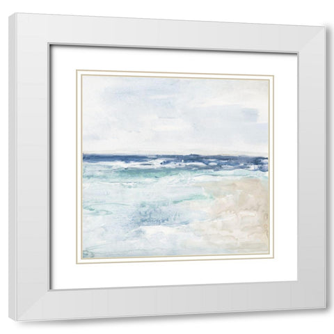 Jeweled Waters White Modern Wood Framed Art Print with Double Matting by Swatland, Sally